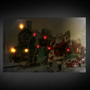 Quadro legno led babbo natale rettangolare cm 60x40x1,8