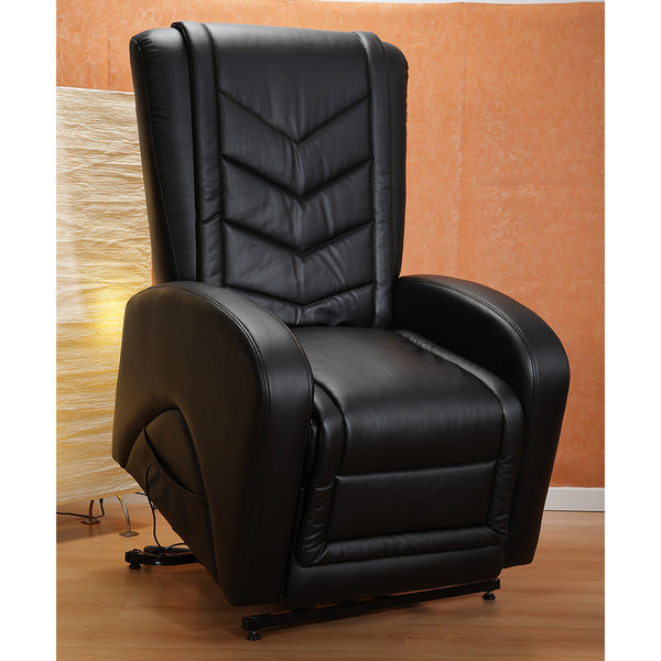 Poltrona Relax Elettrica Dafne con Alzapersona Lift 2 Motori Massaggiante in Similpelle Nero online