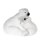 Mamma e Cucciolo Orso 55x42x45cm Decorazione Bianco