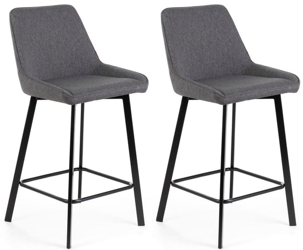 Set 2 Sgabelli 50x44xH94 cm in Tessuto Fox Grigio Scuro online