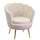 Poltrona Imbottita 73x72xh49/77 cm in Tessuto Velluto Tulipan Crema