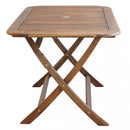 Tavolo Pieghevole 150x80x74 h cm in Legno di Acacia Marrone