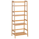 Libreria Scaffale Multiuso a 4 Livelli in Bambù Naturale 48x30x119 cm 