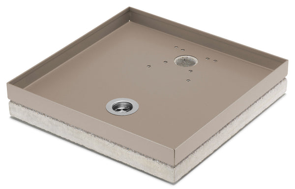acquista Base Portaciottolo per Fontane 40x40x8 cm in Metallo con Base in Cemento Belfer 42/BSE/10 Tortora