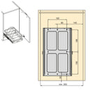 Vassoio Estraibile per Accessori Mobili Cucina 260x430x245 mm in Plastica Emuca Grigio Antracite