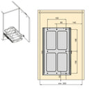 Vassoio Estraibile per Accessori Mobili Cucina 260x430x245 mm in Plastica Emuca Grigio Antracite