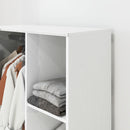 Stand Appendiabiti 80x40x128 cm con 4 Ruote Ripiani Aperti Asta per Vestiti e Tende per Guardaroba in Pannello di Particelle Bianco      