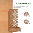 Fioriera Verticale da Giardino 76x36x170 cm con Traliccio per Piante Rampicanti Marrone