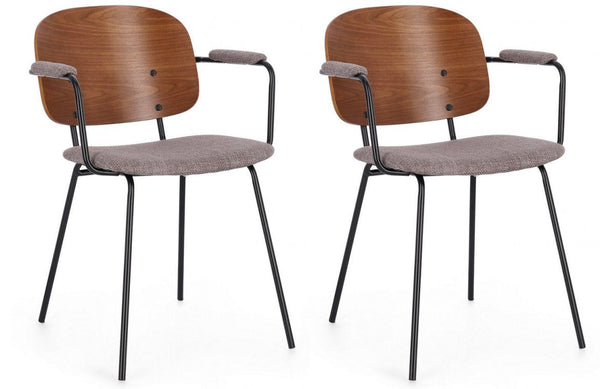 Set 2 Sedie 57x60x80 cm Sienna in Tessuto Grigio online
