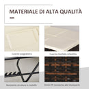Lettino Prendisole Doppio da Giardino 196x137x36,5 cm con Tettuccio in Rattan Marrone e Crema