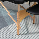 Lettino Massaggi Portatile Pieghevole 185x60x61-88 cm in Legno e Similpelle Nero