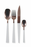 Servizio Set di Posate 24 Pezzi in Acciaio Villa d'Este Home Tivoli Copper Bianco