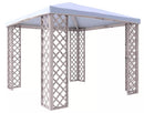 Gazebo da Giardino in Legno 3x3m con Copertura in PVC Taini Fox Pocket Bianco