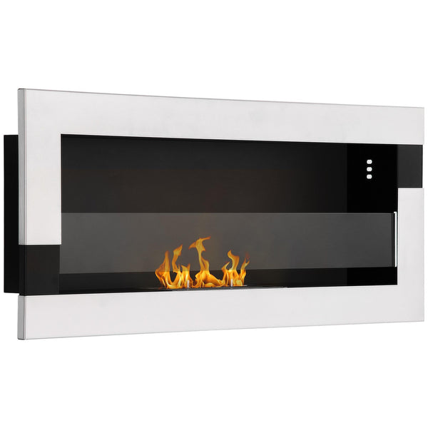 Camino a Bioetanolo da Parete 90x16x40 cm in Acciaio Inox Argento online