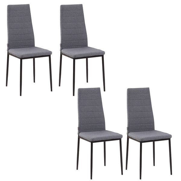 acquista Set 4 Sedie 41x50x97 cm in Tessuto Grigio