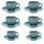 Set 6 Tazzine da Caffè con Piattino 8x5xh6,5 cm in Gres Porcellanato Otello Blu crema