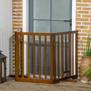 Cancellino per Cani  Pieghevole 181x35x76 cm in Legno di Pino Marrone Scuro