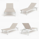 Lettino Prendisole da Giardino Reclinabile Tenerife 188x63,5x73/30,5 cm in Alluminio e Textilene Bianco e Melange