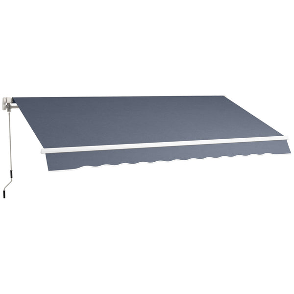 acquista Tenda da Sole per Esterno 360x250 cm a Bracci Avvolgibile con Apertura a Manovella Grigio