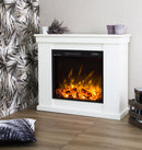 Camino Elettrico da Pavimento Effetto Fiamma 1400W Vannini Chiara Slim Bianco