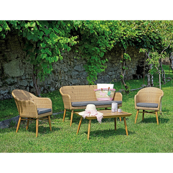 acquista Set da Giardino in Wicker e Alluminio Vorghini Pamplona Grigio