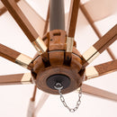 Ombrellone Decentrato da Giardino Ø2,5m Braccio in Legno Ecrù