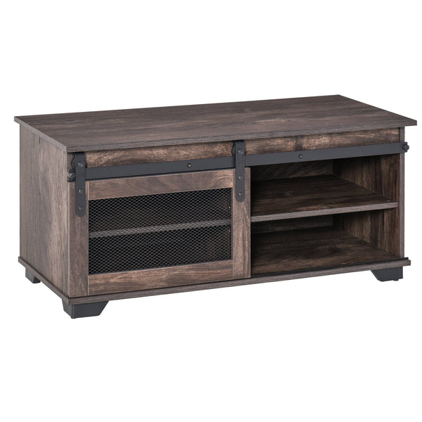 online Tavolino Basso con Anta Scorrevole 100x45x45 cm in Legno Marrone Scuro