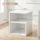 Tavolino Moderno da Salotto 35x35x41,5 cm con 3 Ripiani Aperti Rivestimento in Melamina Bianco      