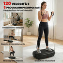 Pedana Vibrante con 120 Livelli di Velocità 5 Programmi e Display LED Silenziosa con Fasce di Resistenza      