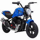 Moto da Cross Elettrica per Bambini 6-12 Anni 24 V 120x58x71,5 cm con Motore 180 W e Pneumatici in Gomma 30 cm Blu      