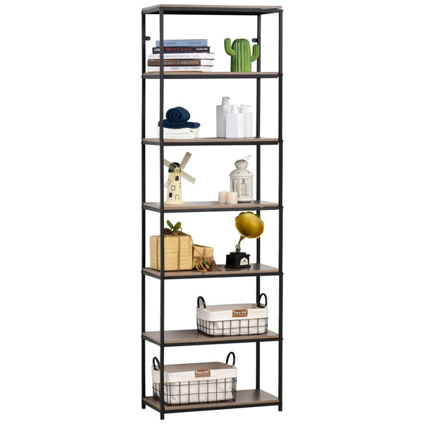 sconto Libreria 7 Ripiani 60x29,5x189 cm in Metallo e Legno