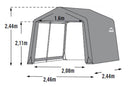 Capanno Box da Giardino Porta Utensili 246x244x244 cm in Acciaio e Polietilene