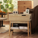 Tavolino da Salotto in Stile Boho 30x60x60,5 cm con Vano a Scomparsa in MDF color Legno 