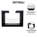 Camino a Bioetanolo da Terra Venus Free Standing Geometrico e Vetri Protettivi Serbatoio 850 ml in Acciaio Verniciato Nero      