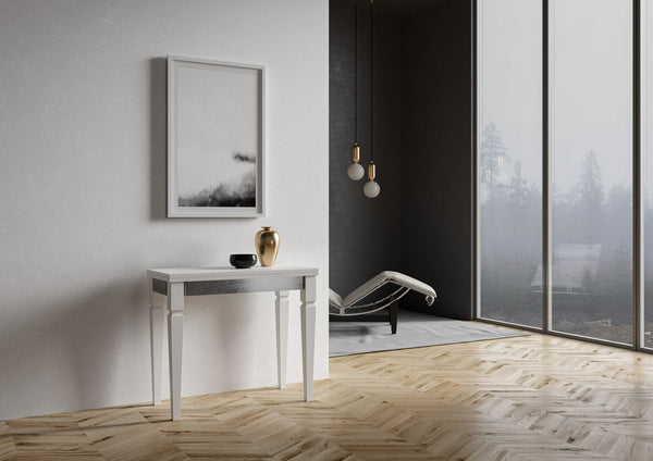 acquista Consolle Allungabile 90x45-90x80 cm in Nobilitato Bianco