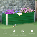 Fioriera da Giardino Senza Fondo con 2 Aree di Coltivazione 125x47x40 cm in Acciaio Verde
