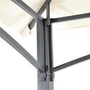 Gazebo a Vela da Giardino 3.35x3.35m Telo in Poliuretano Tettoia con Chiusura a Gas e Ventilazione Taddei New Ibiscus Beige