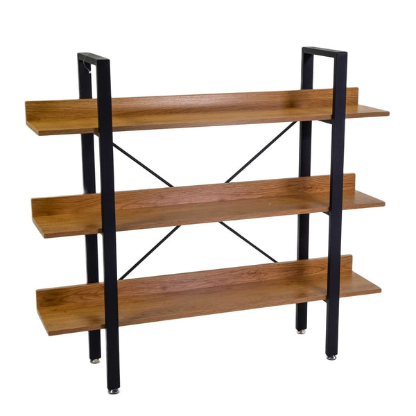 sconto Libreria 3 ripiani 120x28xh108 cm in Metallo e Legno Achille Naturale