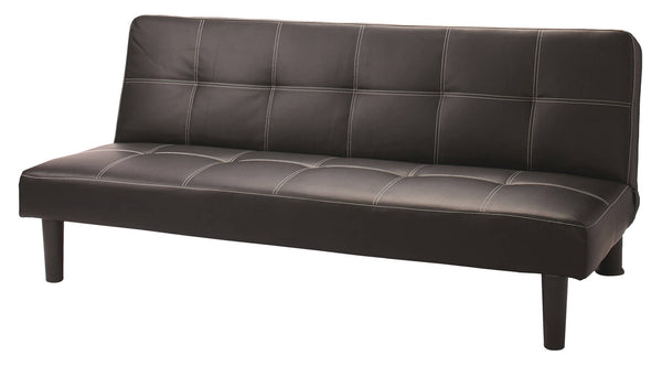 Divano Letto 3 Posti 78x112x180 cm in Similpelle Motti Valentina Nero sconto
