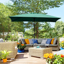 Ombrellone Rettangolare 2x3 m Pieghevole e Regolabile in Alluminio e Poliestere Verde e Nero   