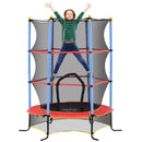 Trampolino Elastico per Bambini da 3 Anni Ø175 cm con Rete di Protezione Multicolore 