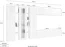 Parete Attrezzata Soggiorno 340x30x180 cm Maruska n°1 Grigio Antracite Opaco 