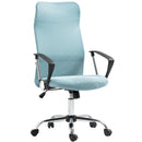 Sedia Ergonomica da Ufficio Girevole 63x65x109-119 cm con Schienale a Rete Verde Chiaro   