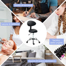 Sgabello Estetista Altezza Regolabile e Seduta Girevole in Finta Pelle Nero    