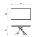 Tavolo Allungabile 80x140/200x76 cm in Ceramica Marmo Ares Nero