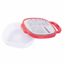 Grattugia Manuale 19,3x24,8x6,2 cm in Acciaio con Contenitore Rosso