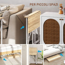 Scrivania Pieghevole Salvaspazio 80x40x75 cm con 4 Ruote e Freno Piano in Legno      