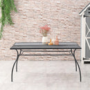 Tavolo da Giardino 150x90x73 cm in Acciaio Nero