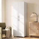 Armadio Guardaroba 60x34x180 cm con 4 Ante e Chiusura Soft Close in Truciolato Bianco      