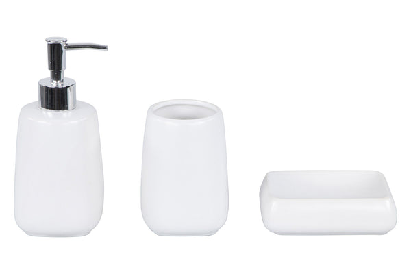 prezzo Set 3 Accessori da Bagno in Ceramica Bianco